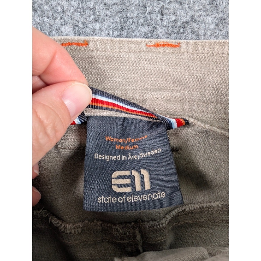 E11 State of Elevenate Pebble Shorts Womens‎ Large Vintage Khaki Stretch Canvas - Picture 4 of 6